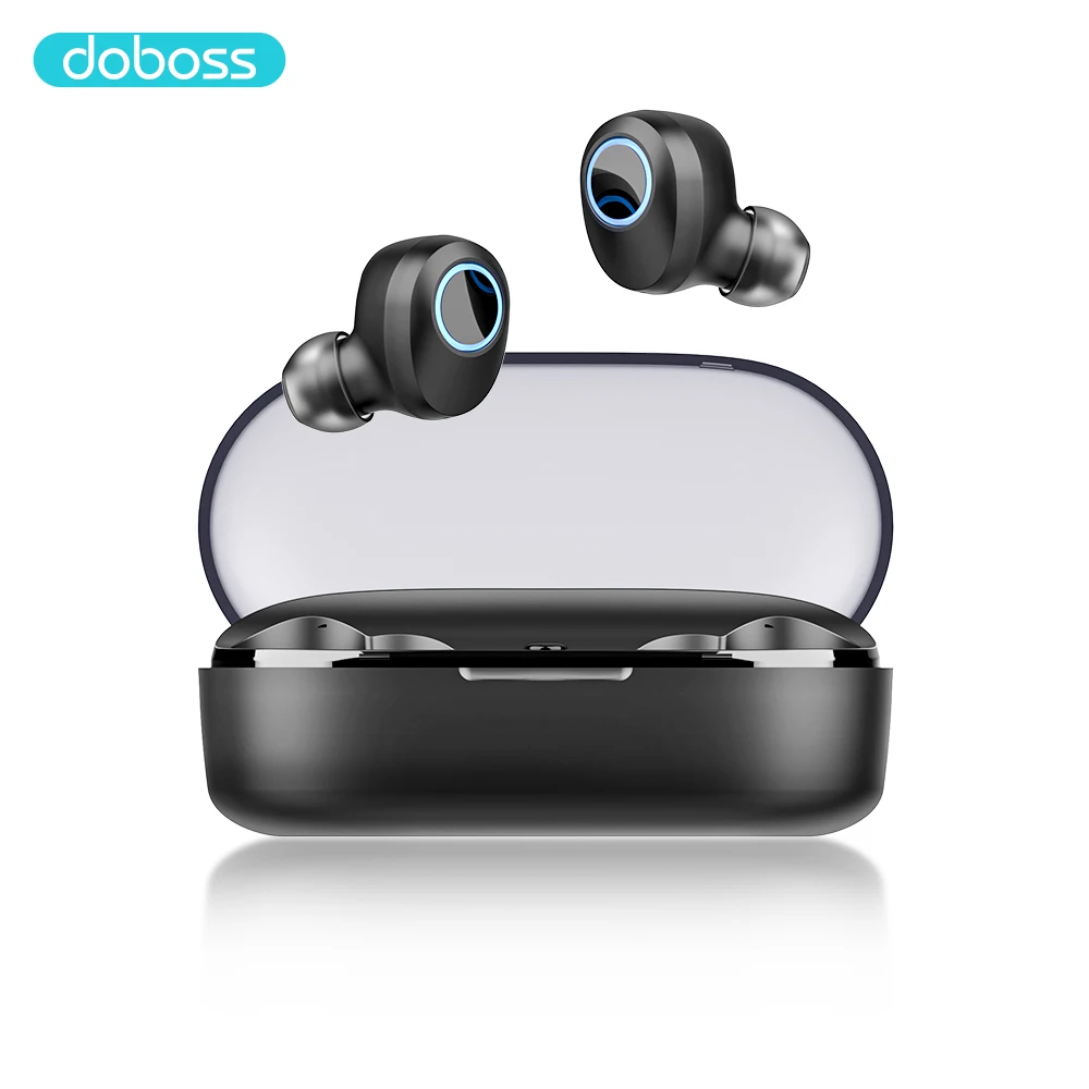 Doboss оригинальные беспроводные стерео наушники Bluetooth V5.0 Erphone Беспроводные с микрофоном для iPhone samsung huawei Xiaomi - Цвет: Black
