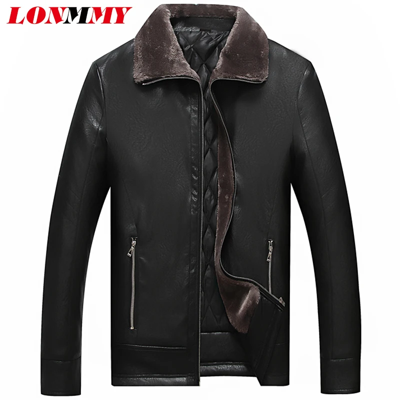 LONMMY 7XL 8XL мужская кожаная куртка из искусственной кожи motercycle замша PU плюс