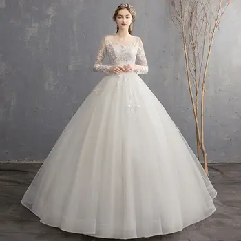 

2019 Wedding Slash Neck Backless Bandage Slash Neck Dress Sexy Women Full Lace Simple Ball Gown Party Bohemian Dresses Wholesale