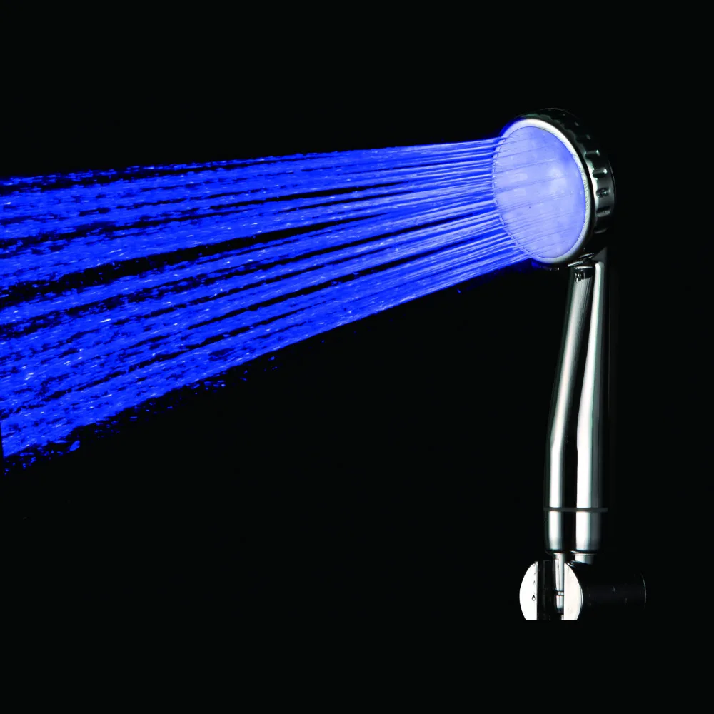 

Excellent Handheld 7 Color LED Romantic Light Water Bath Home Bathroom Shower Head ABS Material and Chrome Finish