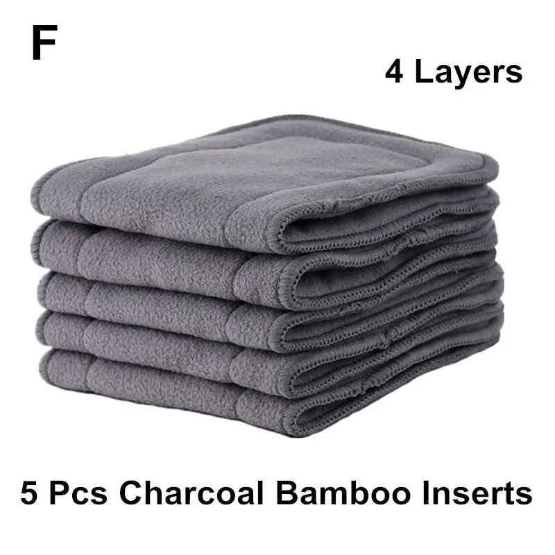 [Mumsbest] Reusable Bamboo Charcoal Baby Insert Washable No Leaking Inserts Baby Cloth Diaper Nappy Liners