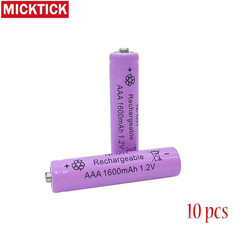 10X10 шт ni-mh 1 2 V AAA перезаряжаемая 1600 mAh 3A нейтральная аккумуляторная батарея