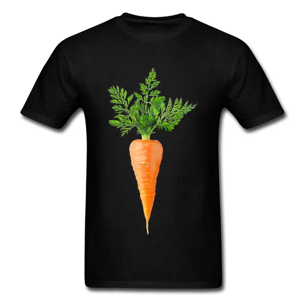Carrot with big leaves On Sale Short Sleeve Design T Shirts 100% Cotton Crew Neck Men's Tops T Shirt Clothing Shirt Autumn Carrot with big leaves black