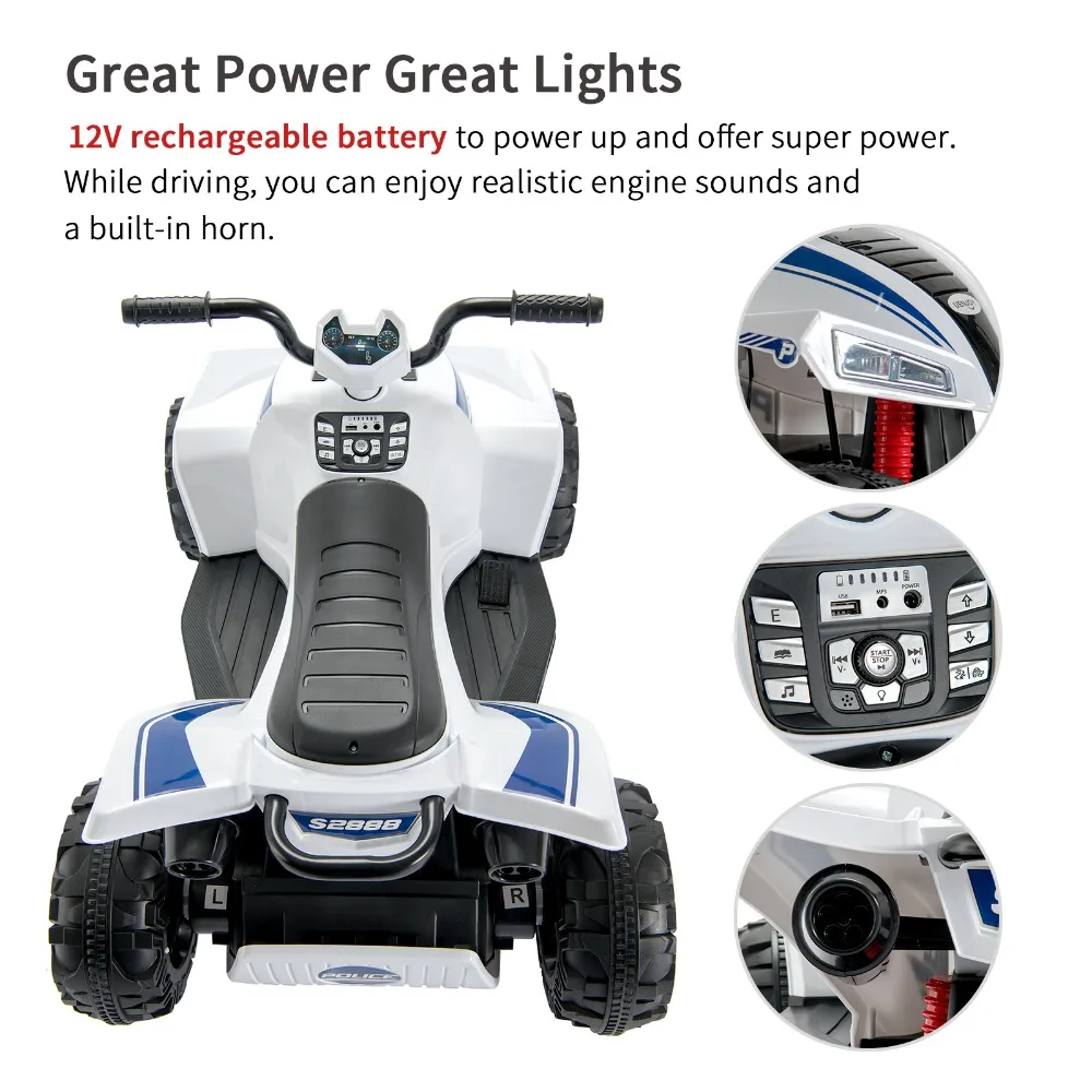 Uenjoy ATV для детей 4 Wheeler Quad 12 V батарея мощность электрическая езда на автомобиле