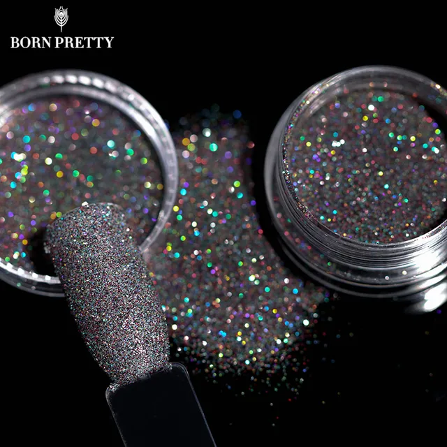 1g/Box Holographic Glitter Powder Shining Sugar Glitter Dust Powder Manicure Nail Art Decoration 8 Colors