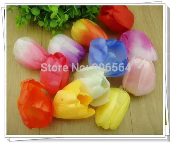 

12 colors DIY tulip material silk flower heads tulip flower making accessories artifical flower craft for home decor 14120320