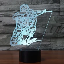 7 цветов изменить оружие солдата дизайн ночник USB заряженный сенсорный выключатель Светодиодная лампа украшения из акрила тарелка настольная лампа