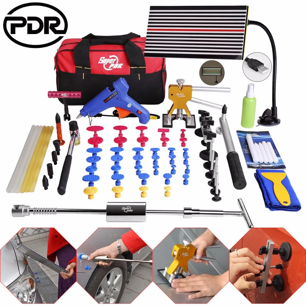 PDR Kit  Dent Removal Tools Paintless Dent Repair Tool Car Dent Repair Hail Damage Repair Dent Puller Suction Cup Hand Tool Sets