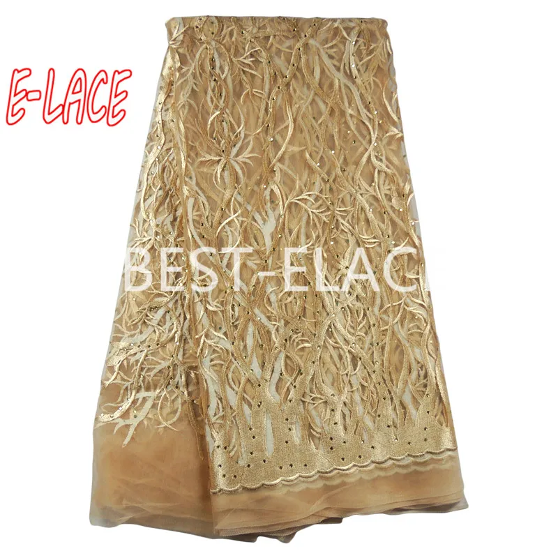 2017 High Quality African Lace Fabric Gold Royal Blue French Net Embroidery Sequins Tulle For Nigerian1613b0505d24 | Дом и сад