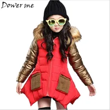 New Thickness Warmer Down Jacket For Girl Fashion Kids Winter Jacket Manteau Fille Hiver Hooded Brand Baby Girls Winter Coat