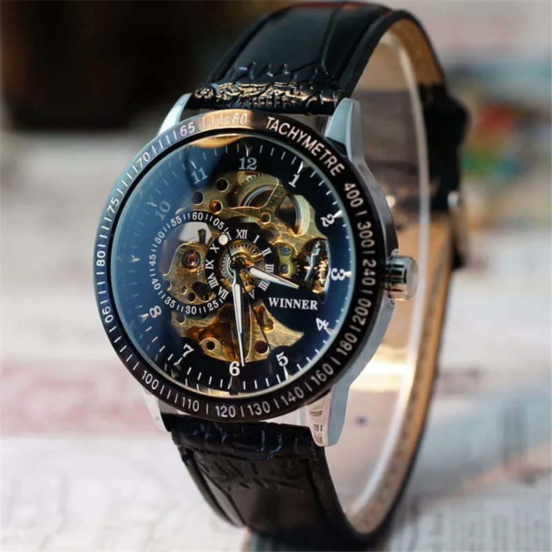Creative Fashion Mechanical Watch Men Hollow Skeleton Mechanical Stainless Steel Watch Luxury Waterproof Sports Watches 2801