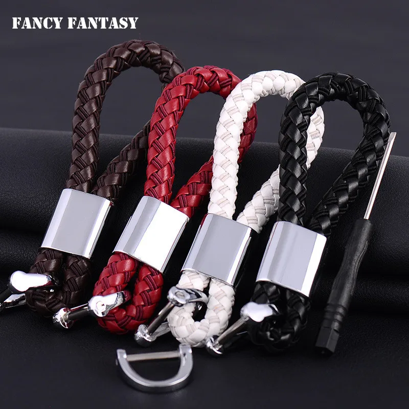 Fancy&Fantasy New Business Keychain Braided Leather Zinc