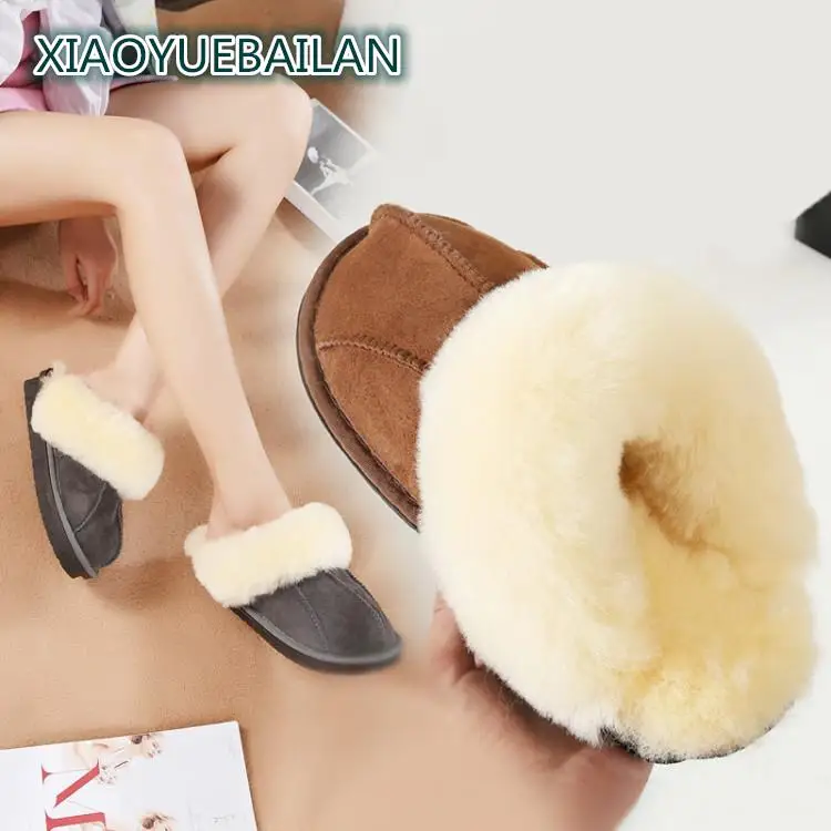 

A Pair Of Men And Women, Wool Slippers, Indoor Home Warm Wool, Cotton Slippers, Anti-skid