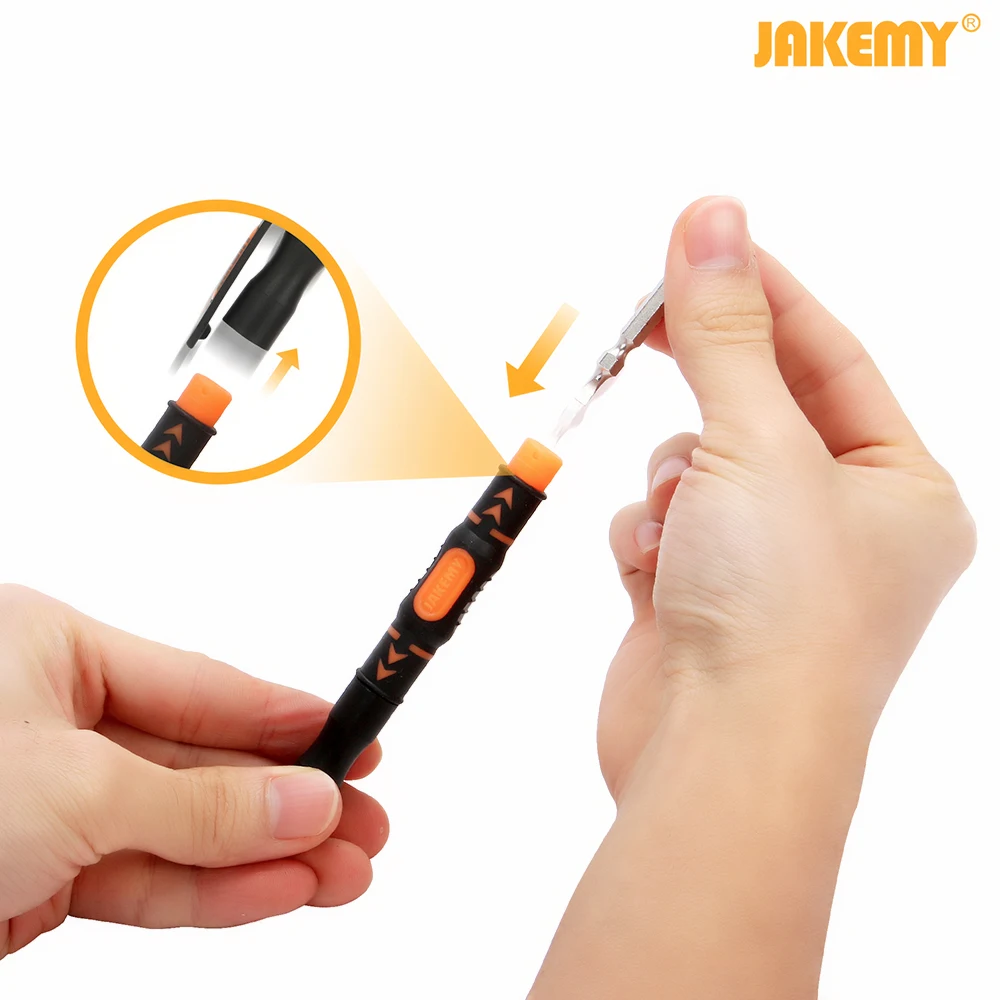 JAKEMY 3 в 1 портативная двойная головка биты ручка-отвертка биты отвертка DIY ремонтный набор инструментов техническое обслуживание JM-8155