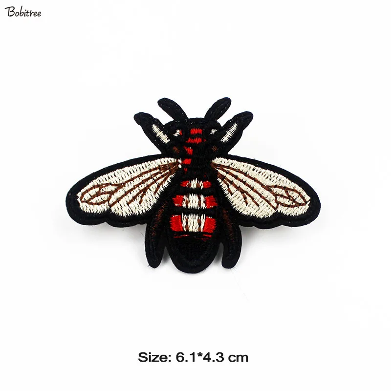 Insect Embroidery Bee Beetle Iron on Patches For Clothing Sewing Badges Appliques Stickers for Jacket Bags Accessories - Color: 1 pcs