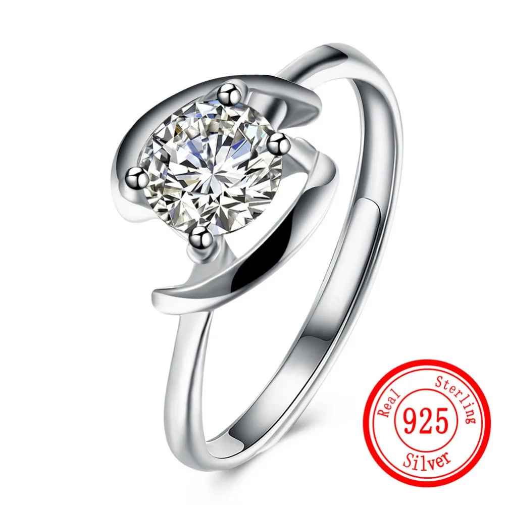 

925 Sterling Silver Rings for Women's Engagement Wedding Charm Standard Silver Ring Women Fashion Zircon Simple Rings Gifts