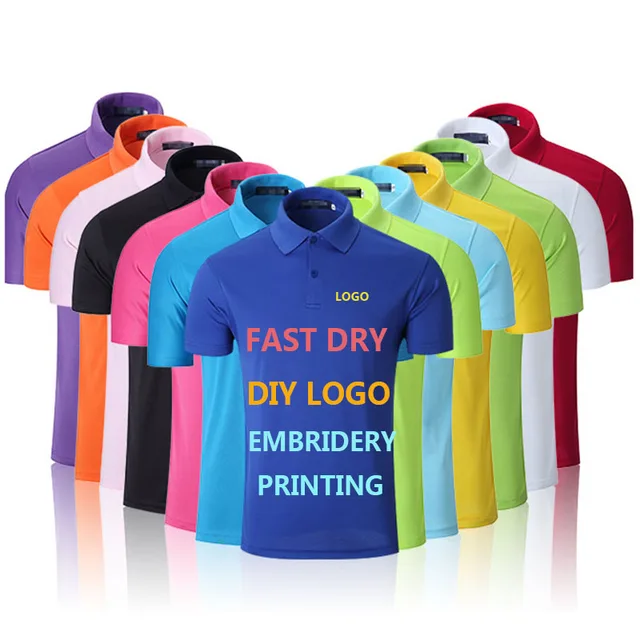 Custom Embroidery/Printing DIY Brand basic Men's dry fit Polo Shirt