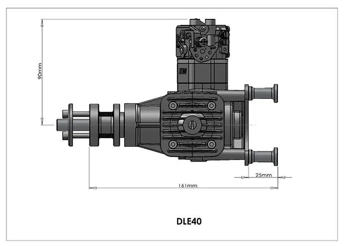 DLE40 40CC газовый двигатель для RC части самолета фиксированная модель крыла два цилиндра двухтактный боковой выхлоп ветер холодные руки старт DLE-40