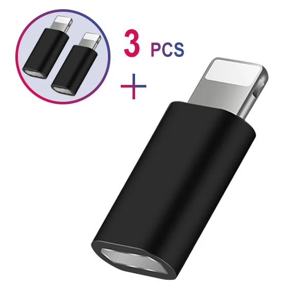 ACCEZZ Micro USB Женский адаптер для Apple OTG конвертер зарядки данных для iphone 5 6 7 8 Plus XS MAX XR для ipad Mini адаптеры - Цвет: 3PC