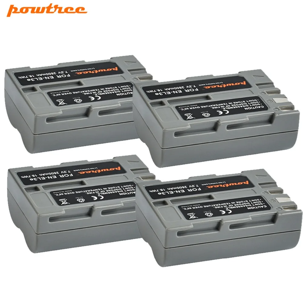 

4Packs 7.2V 2600mAh Li-ion EN-EL3e Batteries For Nikon D30 D50 D70 D70S D90 D80 D100 D200 D300 D300S D700 Digital Camera L15