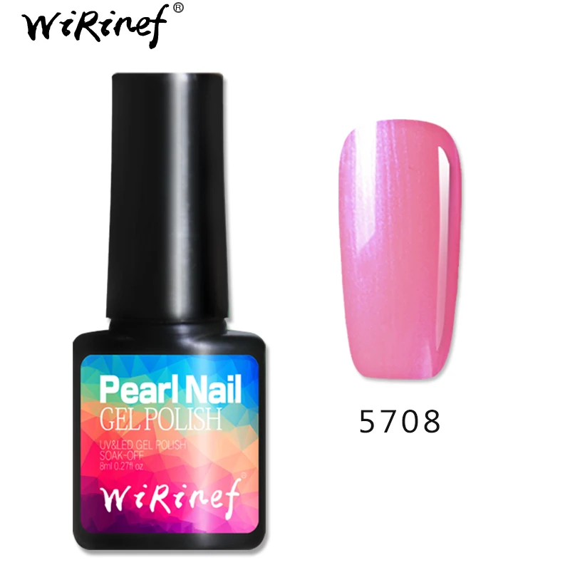WiRinef Морская раковина цвет жемчужный лак для ногтей замачиваемый гель лак для ногтей топ и Базовое покрытие Праймер УФ-гель для ногтей - Цвет: 5708