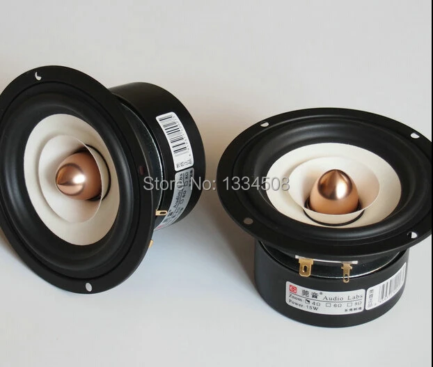 2 Piece Audio Labs Top end 4'' Full Range Speaker unit sets bass treble Aluminum Bullet 2 Layer Paper Cone for DIY home theater 4