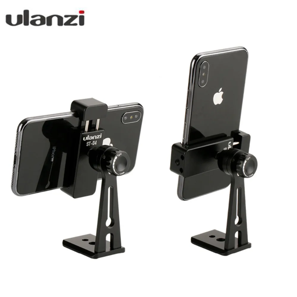 

Ulanzi ST-04 Tripod Clamp Smartphone Mount Holder Mount Adapter Live Tripod 360 Rotation Phone Clipper for iPhone Android Phones