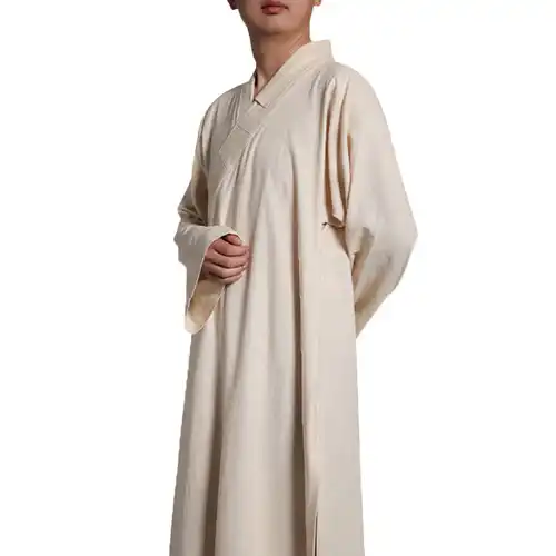 Buddhist Shaolin Unisex Monk Robe Cotton /& Linen Long Robes Gown Kung Fu Frock