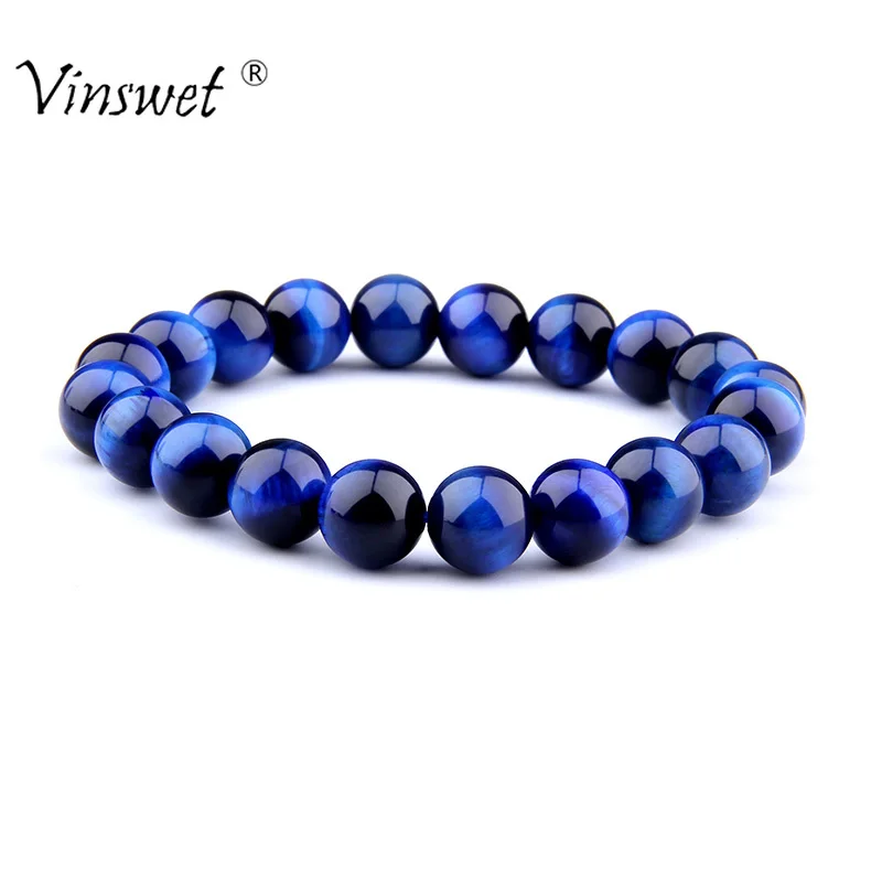 

High Quality Natural Lapis Lazuli Tiger Eye Stone Beads Bracelets for Women & Men Stretch Bracelet Couple Jewelry Bileklik