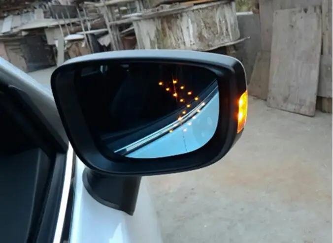 

LED heating side turn signal blue curvature anti defogging dazzling rearview mirror Rear view for MAZDA 3 Axela 2014-2017