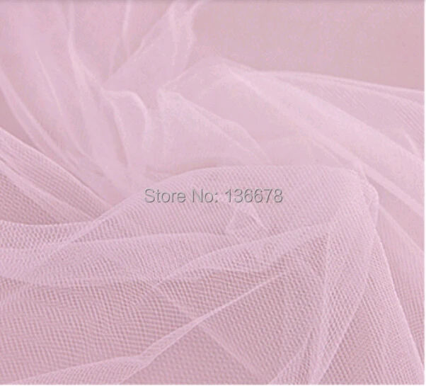160cm 63" wide 5yard/lot pale pink thin light weight soft mesh fabric tulle net fine mesh tulle