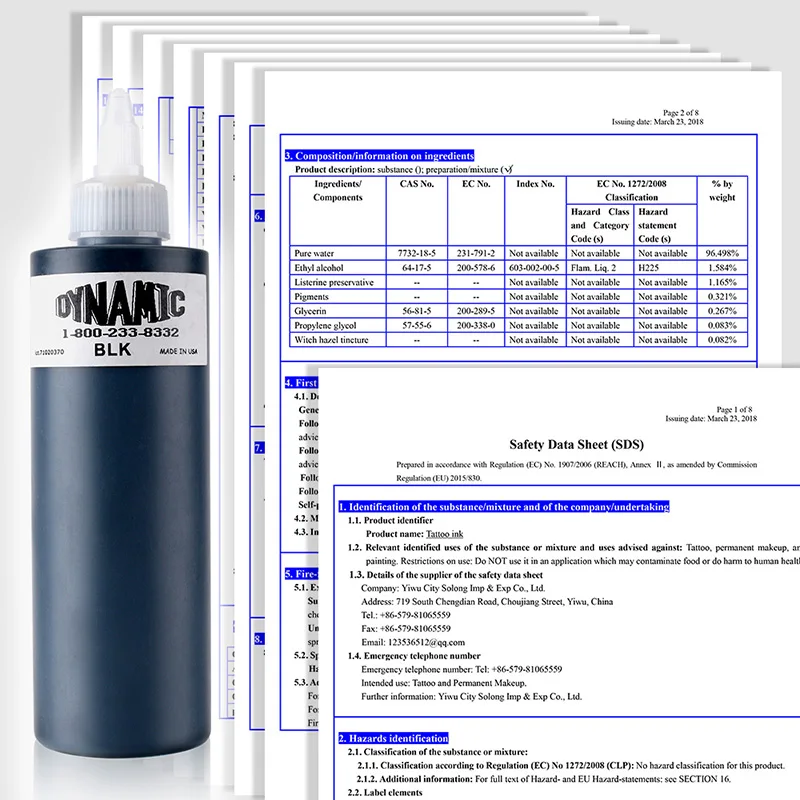 Динамические черные чернила татуировки Для Татуировка для тела Пигмент Цвет 8 унций импортные поставки для профессионального художника