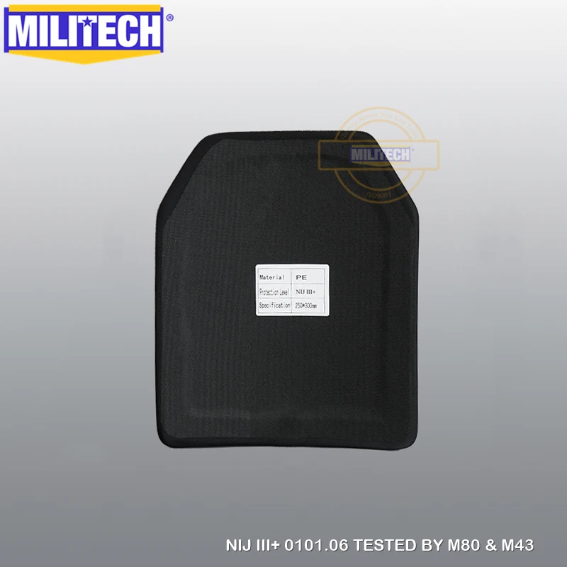 MILITECH 10x12 дюймов PE NIJ уровень III+ пуленепробиваемая пластина NIJ 3 Plus 3+ Чистая PE баллистическая панель M80 и AK47 корпус панельная панель