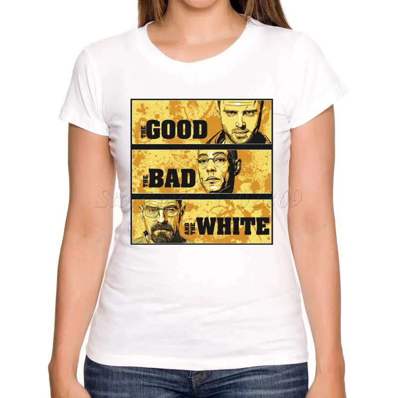 

2018 Women Breaking Bad fashion t shirt short sleeve retro printed cartoon lady tee shrits casual slim novelty funny tops