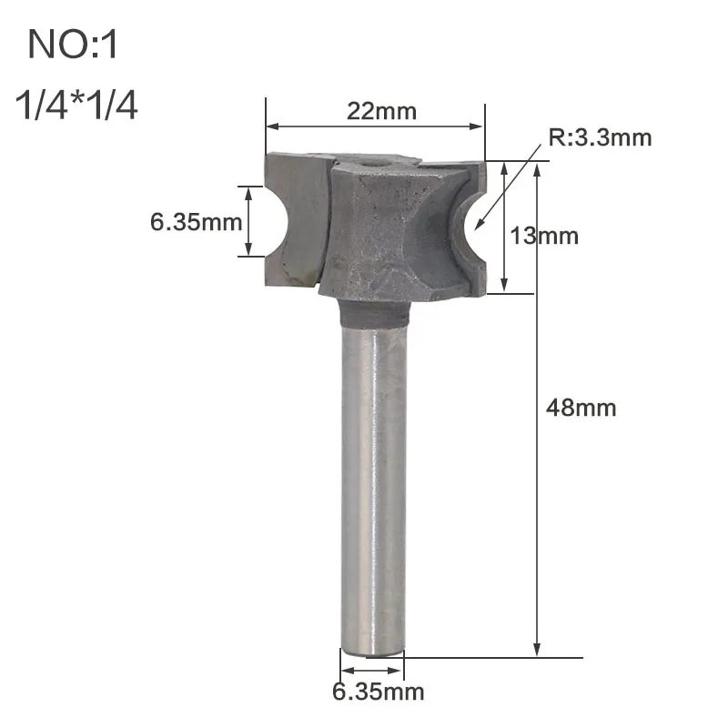 1 шт. 1/" 1/4" хвостовик вогнутый радиус фрезы Карбид Вольфрама круглый Пазовая коробка фрезы для дерева фрезы