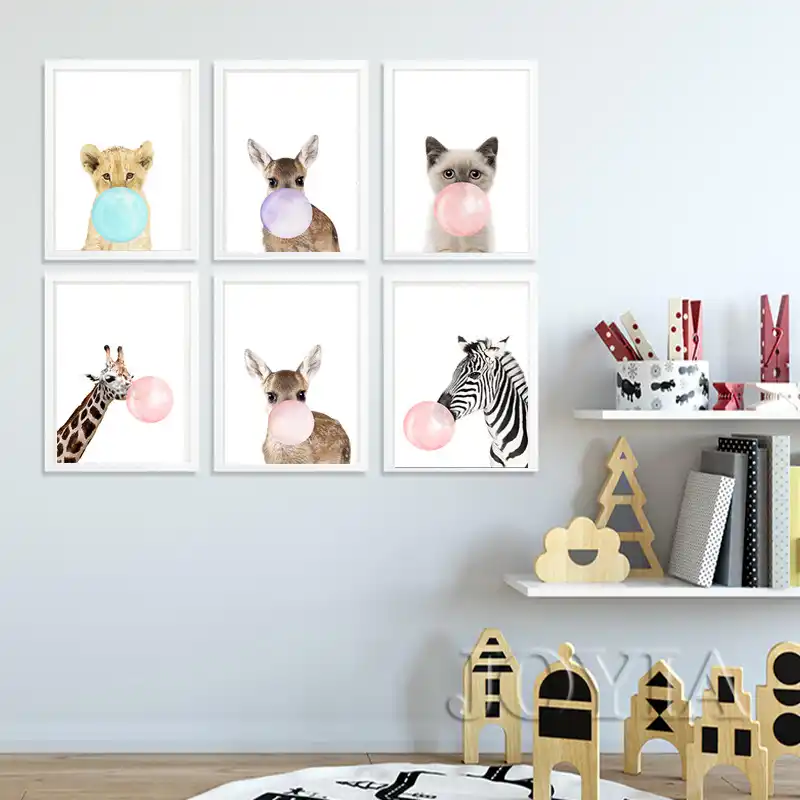 Baby Animal Prints Posters Scandinavian Animals Color Bubble Baby Animal Prints Posters Scandinavian Animals Color Bubble