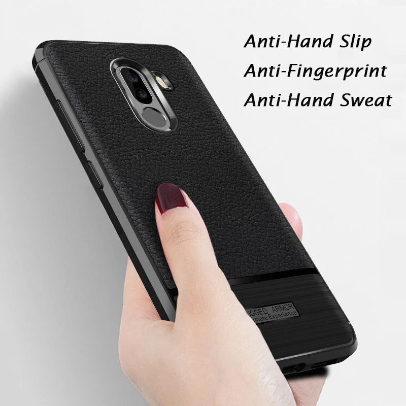 KXM1406_3_JONSNOW Soft Case for Xiaomi Pocophone F1 Litchi Texture Shock-Proof TPU Phone Cover For Pocophone F1 Global Version Protective Case
