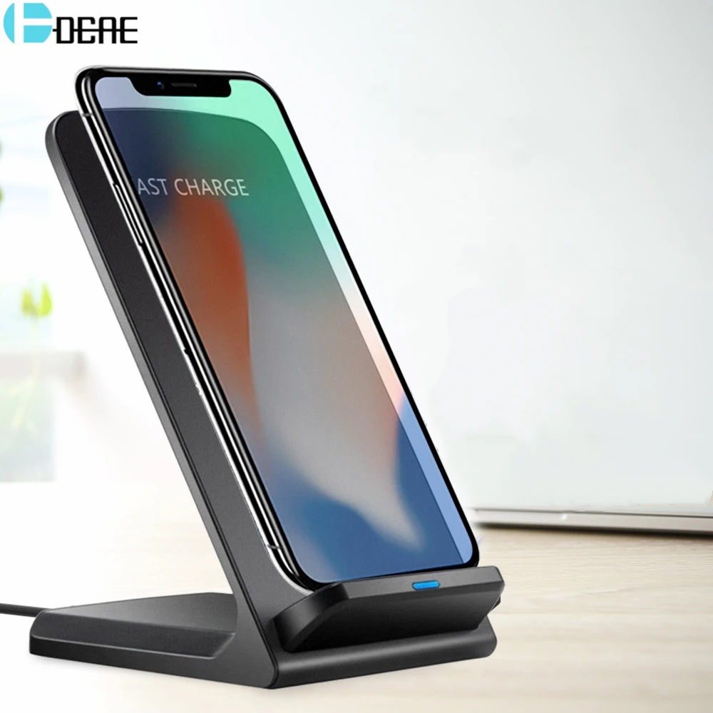 

DCAE Quick Wireless Charger for iPhone X 8 Xs Max Xr Qi Wireless Charger Fast Wireless Charging Stand for Samsung S9 S8 Note 9 8