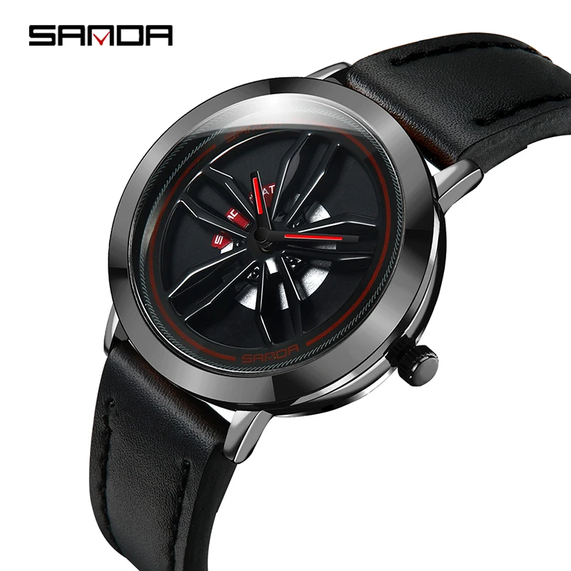 

Men Quartz Watch 30M Waterproof Men's Wristwatch Top Brand SANDA Leather Mens Bracelet Original Battery Clock Male Reloj Mujer