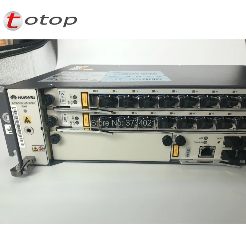 Доставка компанией DHL huawei MA5608T GPON OLT с 1 * MCUD 1G + 1 * MPWC электрическая плата постоянного тока, MA5608T терминал оптической линии