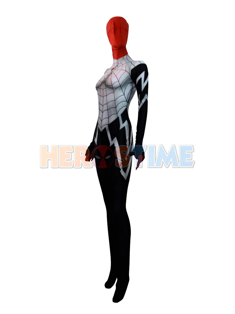 Original Movie Halloween Cosplay Spandex 3D Spiderman Costume for Women Silk Spider morph suit Silk Cindy Moon Spider Costume