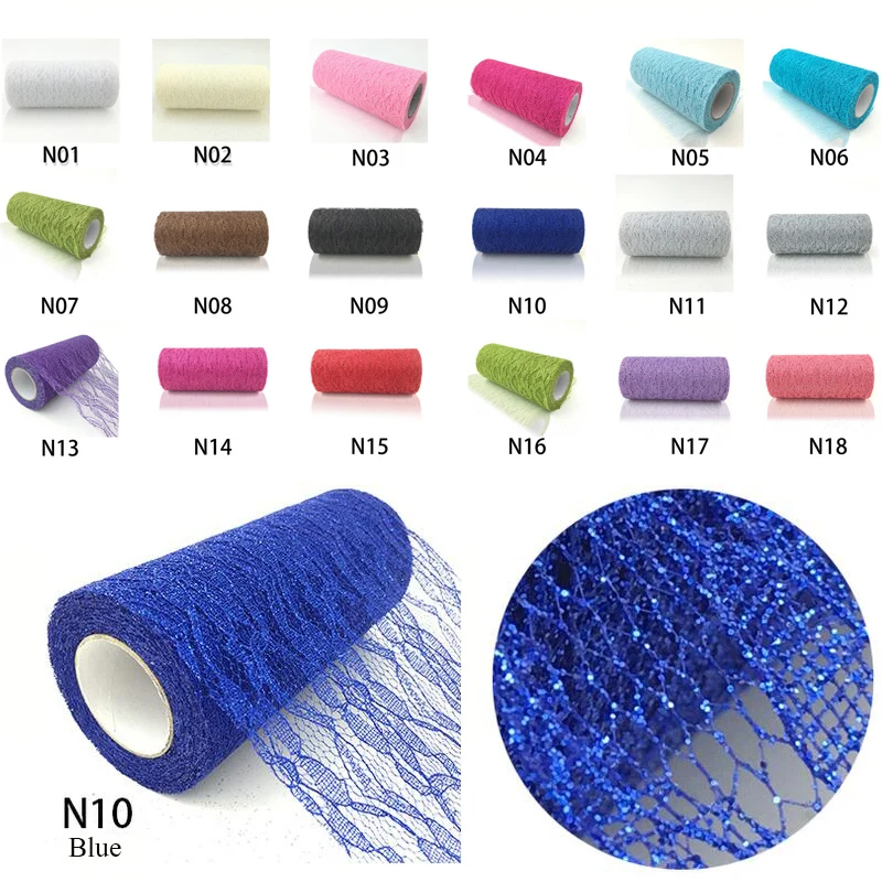 

Glitter Tulle Roll 15cm *10yards Wedding Decoration Spool Craft Tulle Fabric Tutu Dress DIY Organza Baby Shower Party Supplies