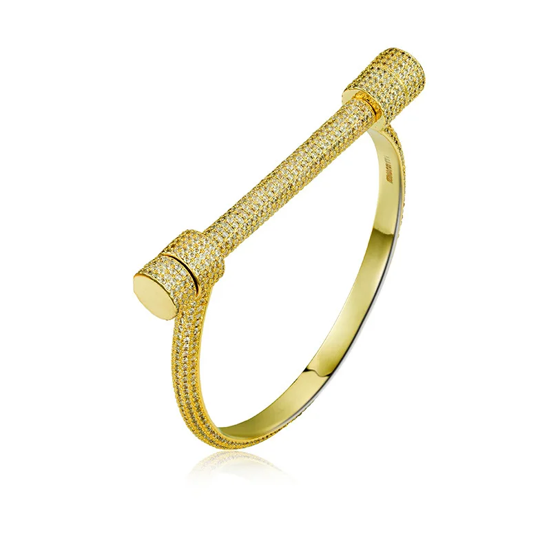 Золотой цвет для мужчин хип хоп iced out bling на запьястье высокое качество проложить установка кубического циркония мужские браслеты ювелирные изделия Хип-хоп роскошные подарки