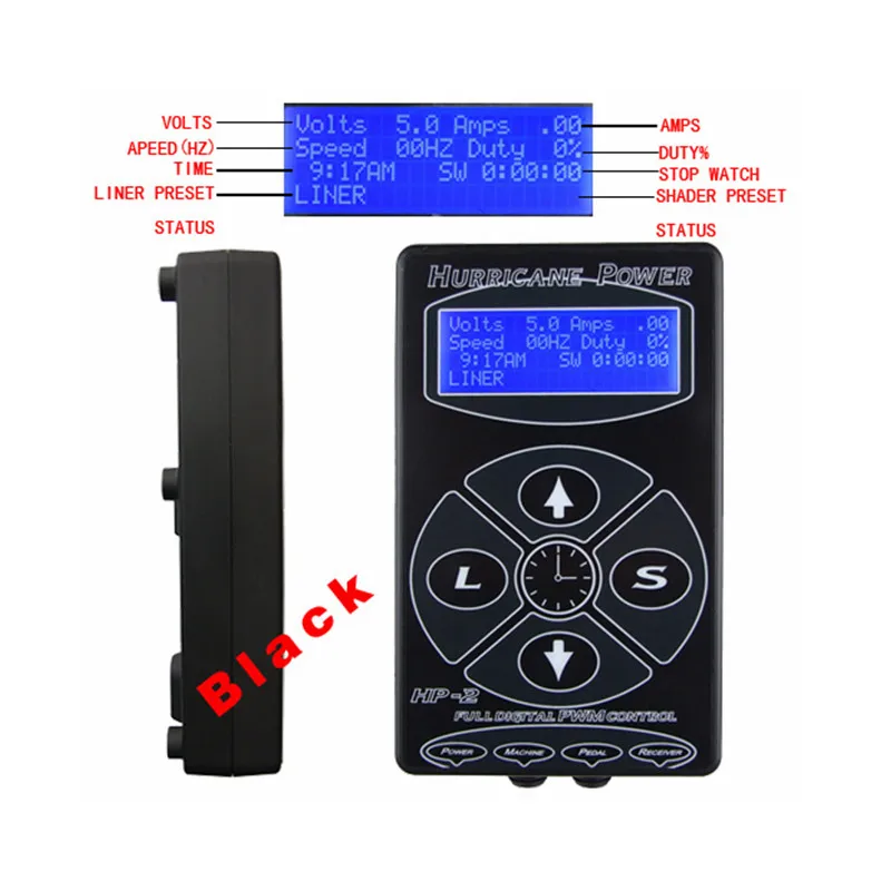 

Hot Selling Professional HP-2 Hurricane Tattoo Power Supply Digital Dual LCD Display Tattoo Power Supply Machines Free Shipping