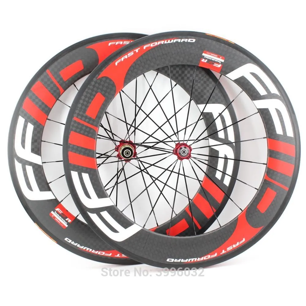 

Newest red 700C 88mm clincher rims Road bike matt 12K full carbon fibre bicycle wheelset carbon basalt 23 25mm width Free ship