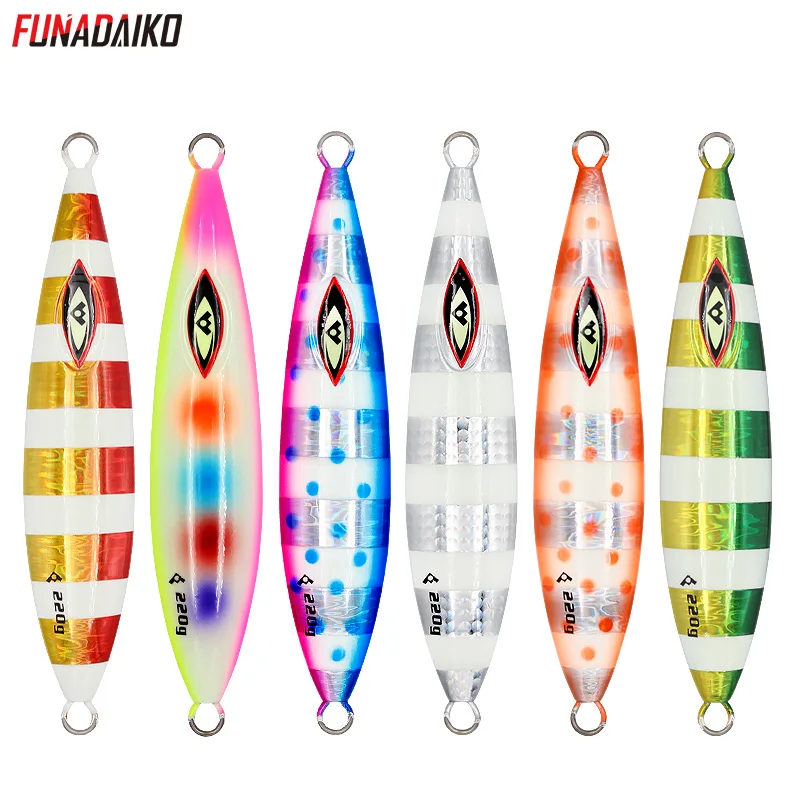 

FUNADAIKO isca artificial slow jig jigging lure metal jig fishing lure fishing jig lure stripe glow jig 180g 220g 250g