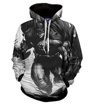 

2018 NEW FASHION MEN WOMEN white dark grey Bat M HOODIE 3D Hoodie Sweatshirts Pullovers Autumn Tracksuit Winter Loose Thin Hoody