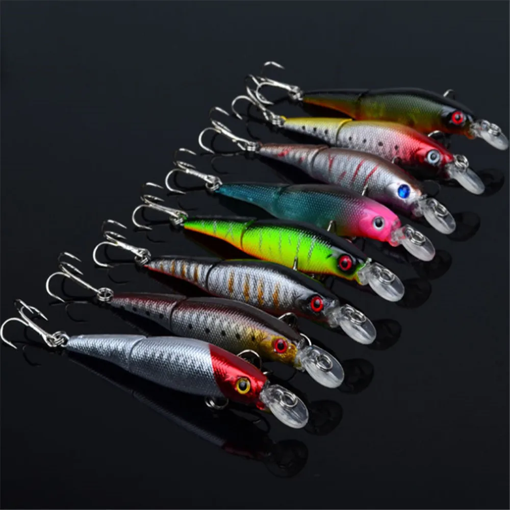 

8pcs/lot Minnow Fishing Lure 7.4g 9.2cm Artificial plastic Hard Bait Swimbait Wobbler Crankbait 8 Colors Fishing Tackle