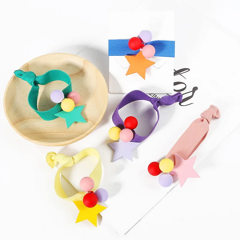 

2PCS Simple Metal Star Hair Rope Women Elastic Hair Band Girls Headwear Scrunchy Headbands Trendy Alloy Stars Hair Accessories