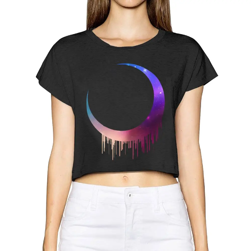 SAMCUSTOM Camisetas настоящий короткий 3D принт луна и звезды Летняя модная уличная
